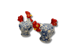 D62 D63  Bunzlau Zout en Peper set Haantje en Kipje 1278 Peper en Zout